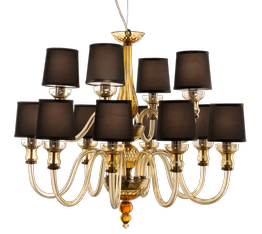 Italamp 225/8+4 Lampa wisząca czarny