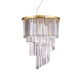 Żyrandol kryształowy Ideal lux Carlton SP12 złoty