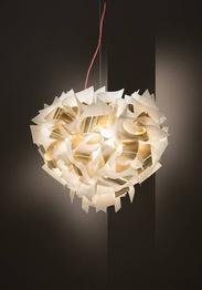 Zwis Slamp Veli Aurea  42 cm Biało Złota z czerwonym kablem