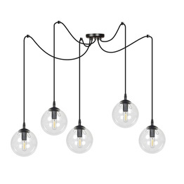 GIGI 5 BL TRANSPARENT lampa wisząca czarny (936/5) - Emibig