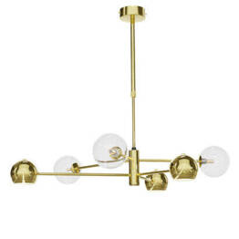 Jupiter Lampa Wisząca Moka  6-punktowy transparentny klosz 1964