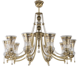 Luksusowy Żyrandol Kutek Nico NIC-ZW-10(P) Patyna