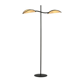 LOTUS LP2 BLACK/RATTAN lampa podłogowa czarny (1108/LP2) - Emibig