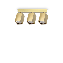 Plafon Ideal Lux Dynamite Pl3 Linear Square Ottone 371283