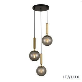 Italux Żyrandol Ravena PND-2324-3A BRO+SG Mosiężny