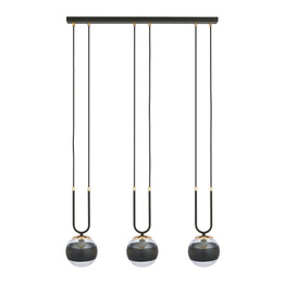 GLAM 3 BLACK/STRIPE lampa wisząca czarny (1113/3) - Emibig