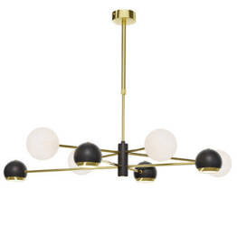 Jupiter Lampa Wisząca Moka 8-punktowy biały klosz 1971