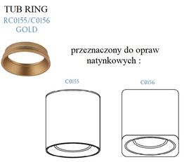 Oprawa wpuszczana Maxlight Tub Ring/gd