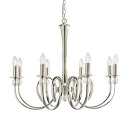 Żyrandol 73909 Interiors Fabia 8 Polerowany Nikiel