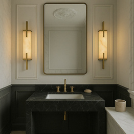 Lampa ścienna z alabastrem Berella Light Suzi Wall 60 GD BL5596