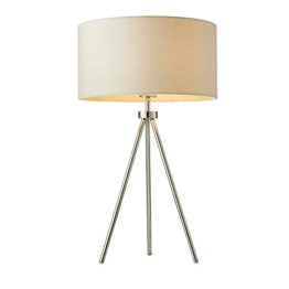 Lampka stojąca Endon Tri chrom/beżowy 73144