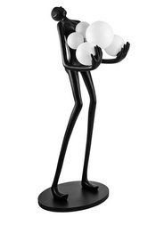 Azzardo Atlas B Lampa Rzeźba Stojąca Czarna AZ4985