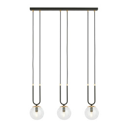 GLAM 3 BLACK/TRANSPARENT lampa wisząca czarny (1114/3) - Emibig