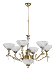 Żyrandol z kryształkami Schölera Kutek Farini FAR-ZW-6(P) Patyna