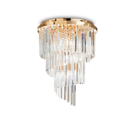 Plafoniera Ideal lux Carlton PL12 złota
