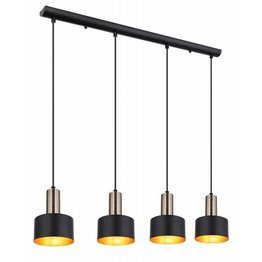 Lampa wisząca z czarnym metalowym kloszem Globo Lighting Swinni 15375-4H