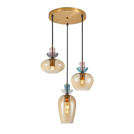 Lampa Wisząca Italux Fanda Pnd-31882-3A-Gd-Amb