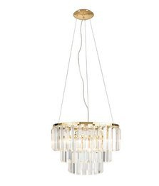 Lampa Wisząca Kryształowa Złota Maxlight Monaco P0423