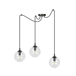 GIGI 3 BL TRANSPARENT lampa wisząca czarny (936/3) - Emibig