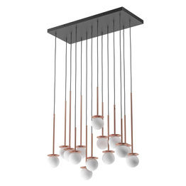 Zwis 14 x G9 Cleoni Cotton Panel kolor miedzi DM101/LA211/Z/HF2/E/961