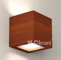 Cleoni Caspe 12 z dolnym szklem 8816A1 Kinkiet orzech ciemny