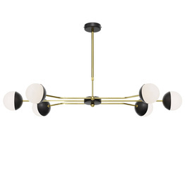 Jupiter Lampa Wisząca Trento 6-punktowy czarny/mosiądzowany 1981