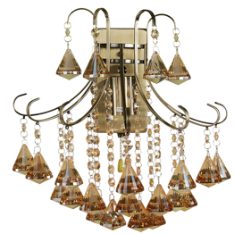 Elem Barcelona 6248/1 21QG mosiądz Lampa Ścienna kryształowa