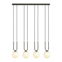 GLAM 4 BLACK/OPAL lampa wisząca czarny (1112/4) - Emibig