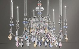 Chic 8 srebrny Żyrandol Masiero