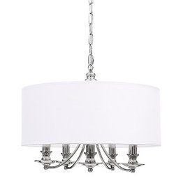 Lampa wisząca Berella Light Adozo 5 Styl Glamour Biały/Chrom BL0328