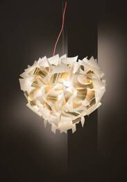 Zwis Slamp Veli Aurea Large 60 cm Biało Złota z czerwonym kablem