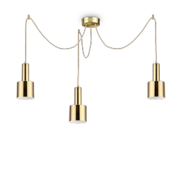 Zwis potrójny w mosiądzu Ideal Lux Holly SP3 Ottone Satinato