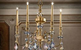 Chic 5 złoty Żyrandol Masiero