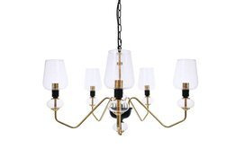 Żyrandol Berella Light Tibo 5 BL0543Czarno Złoty