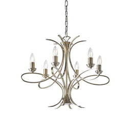 Penn 6 Szczotkowany Mosiądz CA7P6BB Żyrandol Interiors