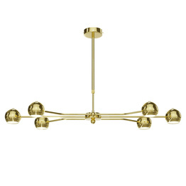 Jupiter Lampa Wisząca Tiana 6 -punktowy mosiądzowany 1978