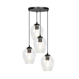 ISTAR 4 BL PREMIUM TRANSPARENT lampa wisząca czarny (679/4PREM) - Emibig