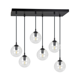 COSMO 6 BL TRANSPARENT lampa wisząca czarny (711/6) - Emibig