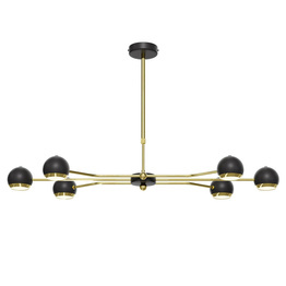 Jupiter Lampa Wisząca Tiana 6 -punktowy czarny/mosiądzowany 1979