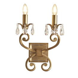 Kinkiet Oksana 2 Antyczny mosiądz UL1W2B Interiors