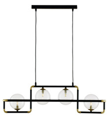 Jupiter Lampa Wisząca Zafra  4-punktowy czarny klosz transparent 1982