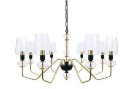 Żyrandol Berella Light Tibo 8 BL0566 Czarno Złoty