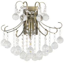 Elem Barcelona 6245/1 21QG mosiądz Lampa Ścienna kryształowa