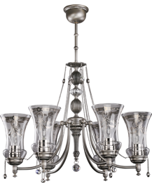 Luksusowy Żyrandol Kutek Nico NIC-ZW-6(N) Nikiel