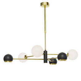 Jupiter Lampa Wisząca Moka 6-punktowy klosz biały 1965