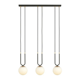 GLAM 3 BLACK/OPAL lampa wisząca czarny (1112/3) - Emibig