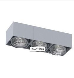 Cleoni Lampa Sufitowa Tito T113C4 czarny mat struktura