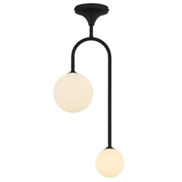 Jupiter Lampa Wisząca SELEN czarny 2-punktowy klosz biały 1946