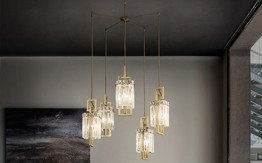 Żyrandol Masiero Crek S5 mosiądz