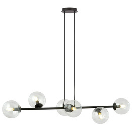 ROSSI 6 BL TRANSPARENT lampa wisząca czarny (874/6) - Emibig